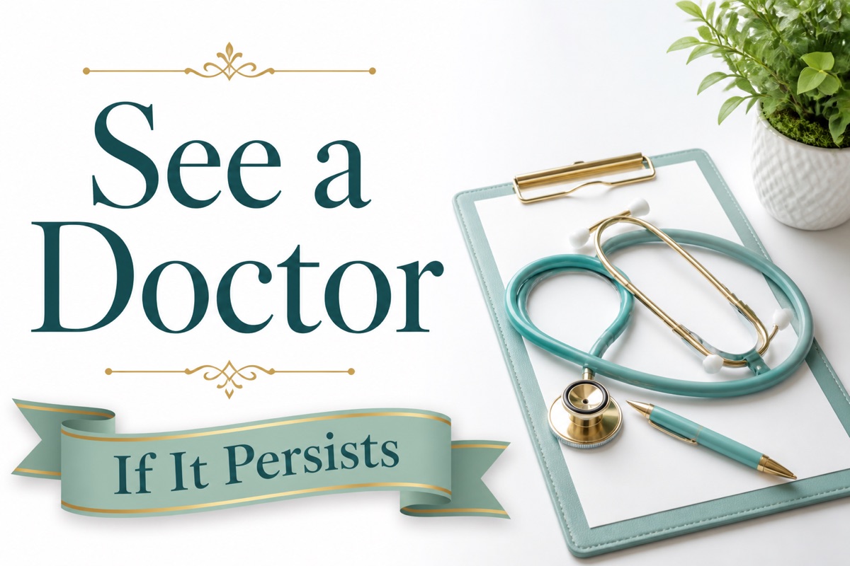 A stethoscope on a clipboard: see a doctor if small round dry patches persist